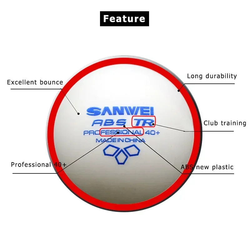 SANWEI-ABS TR 3성급 탁구공, 40+, 플라 - Table Tennis Olympics 리뷰 및 가격