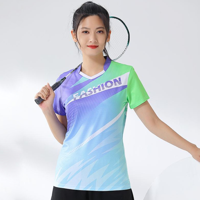 여자 배드민턴 셔츠, 프린트 골프웨어, 속건성 여자 탁 - Table Tennis Shirt 리뷰 및 가격