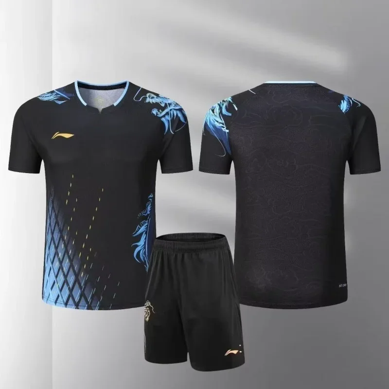 드래곤 패턴 탁구 스포츠웨어 세트 빠른 건조 반팔 티셔 - Table Tennis Shirt 리뷰 및 가격